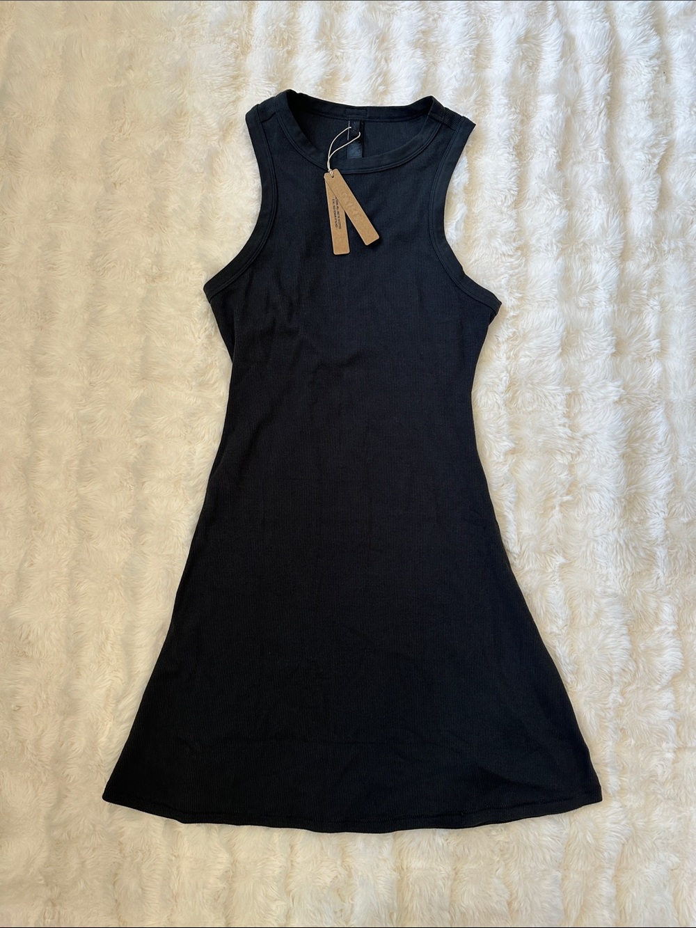 SKIMS Black Sleeveless Mini Tank Dress